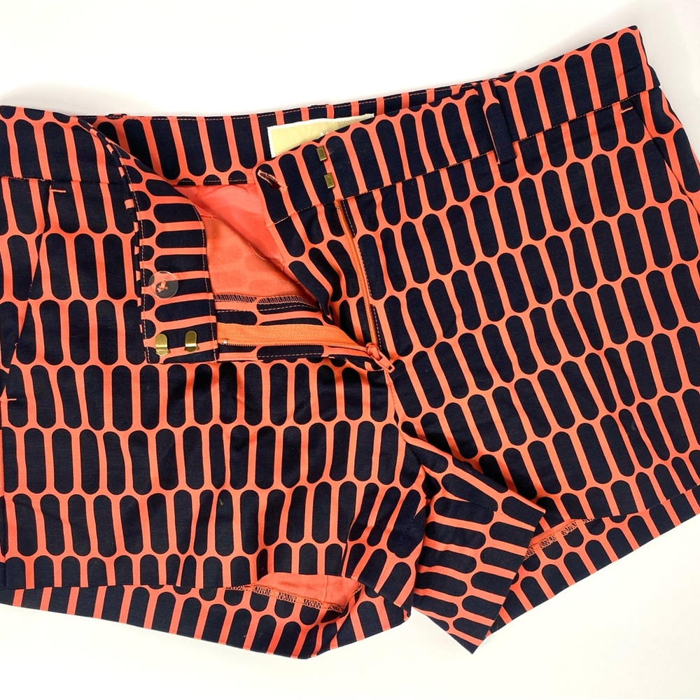 Michael Kors Coral and Navy Patterned Shorts Size 4